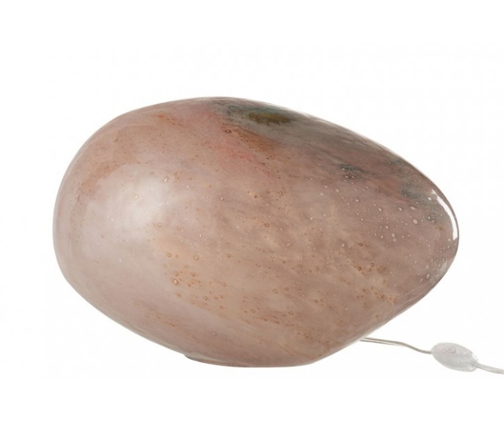 Růžová skleněná stolní lampa - 40*30*24 cm J-Line by Jolipa