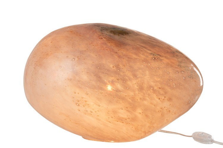 Růžová skleněná stolní lampa - 40*30*24 cm J-Line by Jolipa Růžová skleněná stolní lampa - 40*30*24 cm J-Line by Jolipa