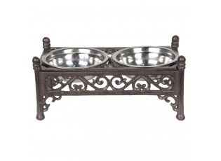 Kovové hnědé misky pro psy - 28*15*13 cm
