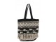 Černo-krémová kabelka Monochrome Boho s třásněmi - 40*45cm J-Line by Jolipa