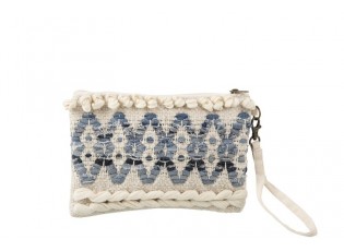 Modro-krémová kabelka do ruky Denim - 25*17cm