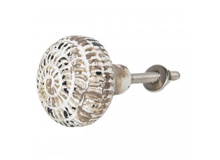 Kovová úchytka Aline bílohnědá - Ø 4cm