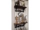Hnědá nástěnná litinová police s háčky - 58*20*22 cm Clayre & Eef