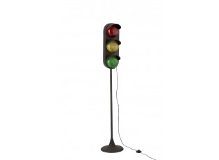 Černá kovová stojací lampa Semafor - Ø30*160cm