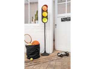 Černá kovová stojací lampa Semafor - Ø30*160cm