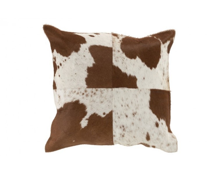 Kožený polštář s výplní Cow - 45*45*10cm J-Line by Jolipa