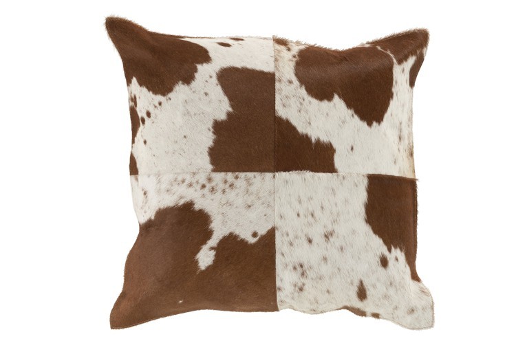 Kožený polštář s výplní Cow - 45*45*10cm