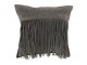 Šedý kožený polštář s výplní Tassels - 45*45*10cm J-Line by Jolipa