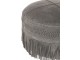 Šedý kožený puf s výplní Tassels - Ø 52*40cm J-Line by Jolipa