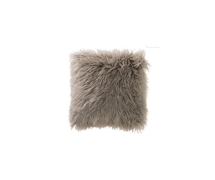 Šedý chluptý polštář s výplní long hair - 45*45*16cm J-Line by Jolipa