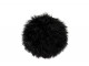 Černý chlupatý kulatý podsedák na židli - Ø38*6cm J-Line by Jolipa