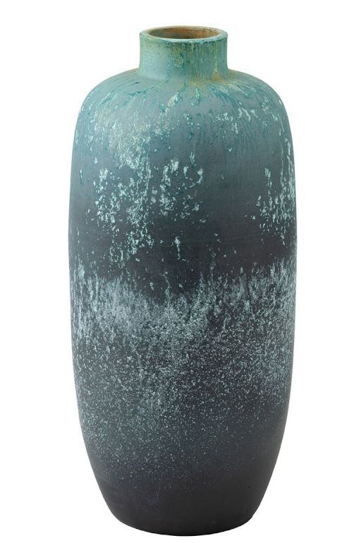 Azurová keramická dekorační váza Vintage - Ø 33*72cm