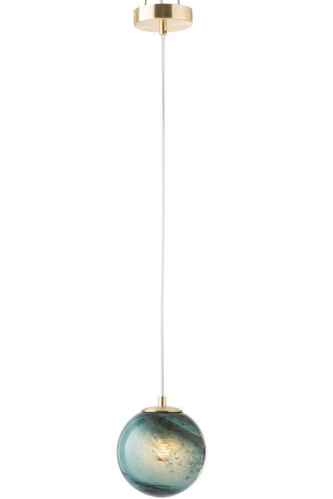 Skleněné azurové stropní světlo Dany - Ø15*151cm J-Line by Jolipa Skleněné azurové stropní světlo Dany - Ø15*151cm J-Line by Jolipa