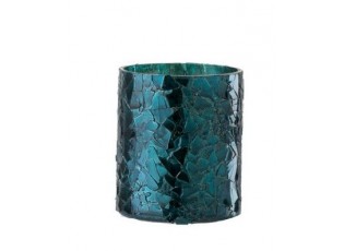 Modrý skleněný svícen - Ø 7*8 cm