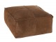 Hnědý kožený puf Tassels - 50*50*25cm J-Line by Jolipa