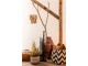 Hnědý kožený puf Tassels - 50*50*25cm J-Line by Jolipa