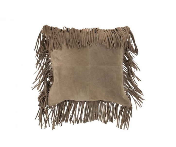 Béžový kožený polštář s výplní Stich - 45*45*10cm J-Line by Jolipa