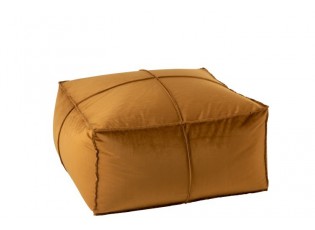 Okrový sametový puf Ohre - 81*81*45cm