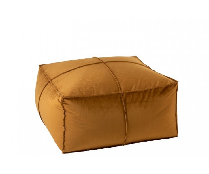 Okrový sametový puf Ohre - 81*81*45cm J-Line by Jolipa