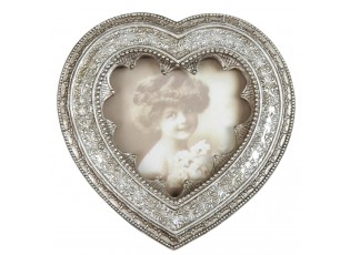 Stříbrný antik fotorámeček ve tvaru srdce Vintage Heart - 12*12 cm / 9*9 cm