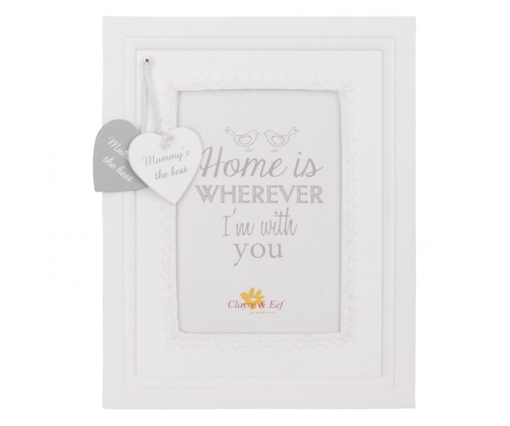 Bílý fotorámeček s věnováním pro maminku - 19*24 cm / 10*15 cm Clayre & Eef