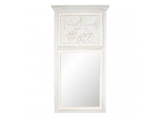 Nástěnné zrcadlo v ozdobném rámu s římsou - 65*120*5 cm