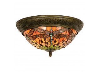 Stropní světlo Tiffany Cecile - Ø 38*19 cm E14/max 2*40W