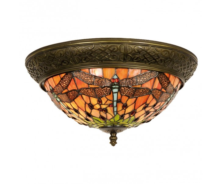 Stropní světlo Tiffany Cecile - Ø 38*19 cm E14/max 2*40W Clayre & Eef