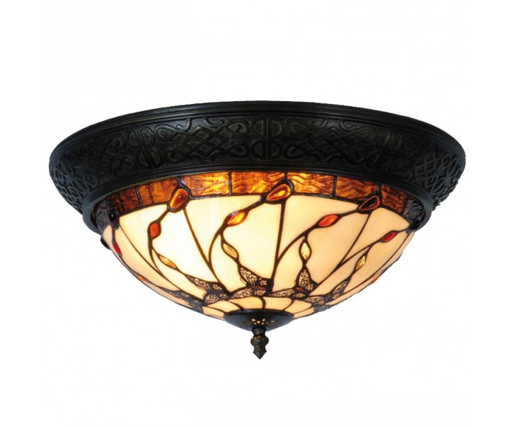Stropní světlo Tiffany Nature - Ø 38*19 cm 2x E14 / max 40w Clayre & Eef