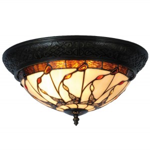 Stropní světlo Tiffany Nature - Ø 38*19 cm 2x E14 / max 40w
