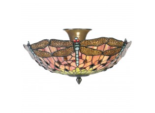 Stropní svítidlo Tiffany Libellule - Ø 40*23 cm 2x E14 / max 40w
