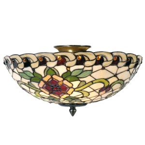 Stropní svítidlo Tiffany Alienor – Ø 40*25 cm E14/max 2*40W