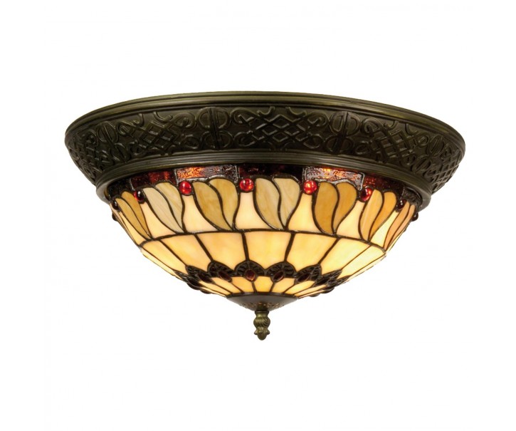 Stropní světlo Tiffany Rayen - Ø 38*19 cm 2x E14 / Max 40W Clayre & Eef