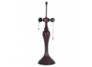 Tmavě hnědá zdobená noha k lampě Tiffany - Ø 17*60 cm / E27/40w
