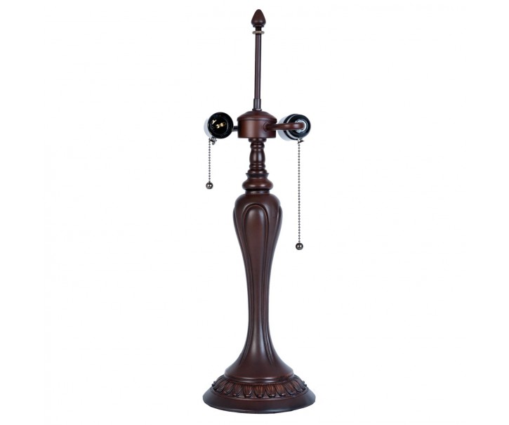 Tmavě hnědá zdobená noha k lampě Tiffany - Ø 17*60 cm / E27/40w Clayre & Eef