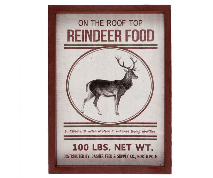 Obraz Jelen Reindeer food - 27*3*37 cm Clayre & Eef