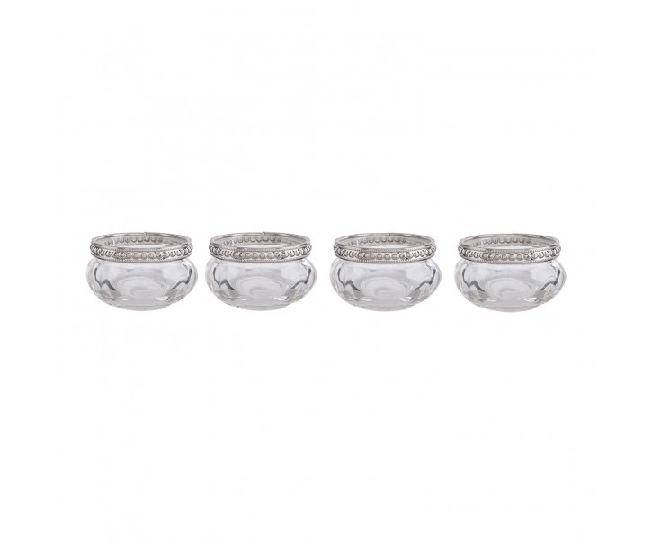 4ks skleněné svícny na čajové svíčky - Ø 6*3 cm Clayre & Eef