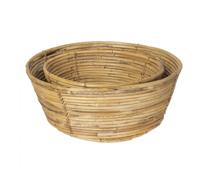 Sada 2 ks ratanová mísa/ koš - Ø 47*19 cm / Ø 37*15 cm Clayre & Eef