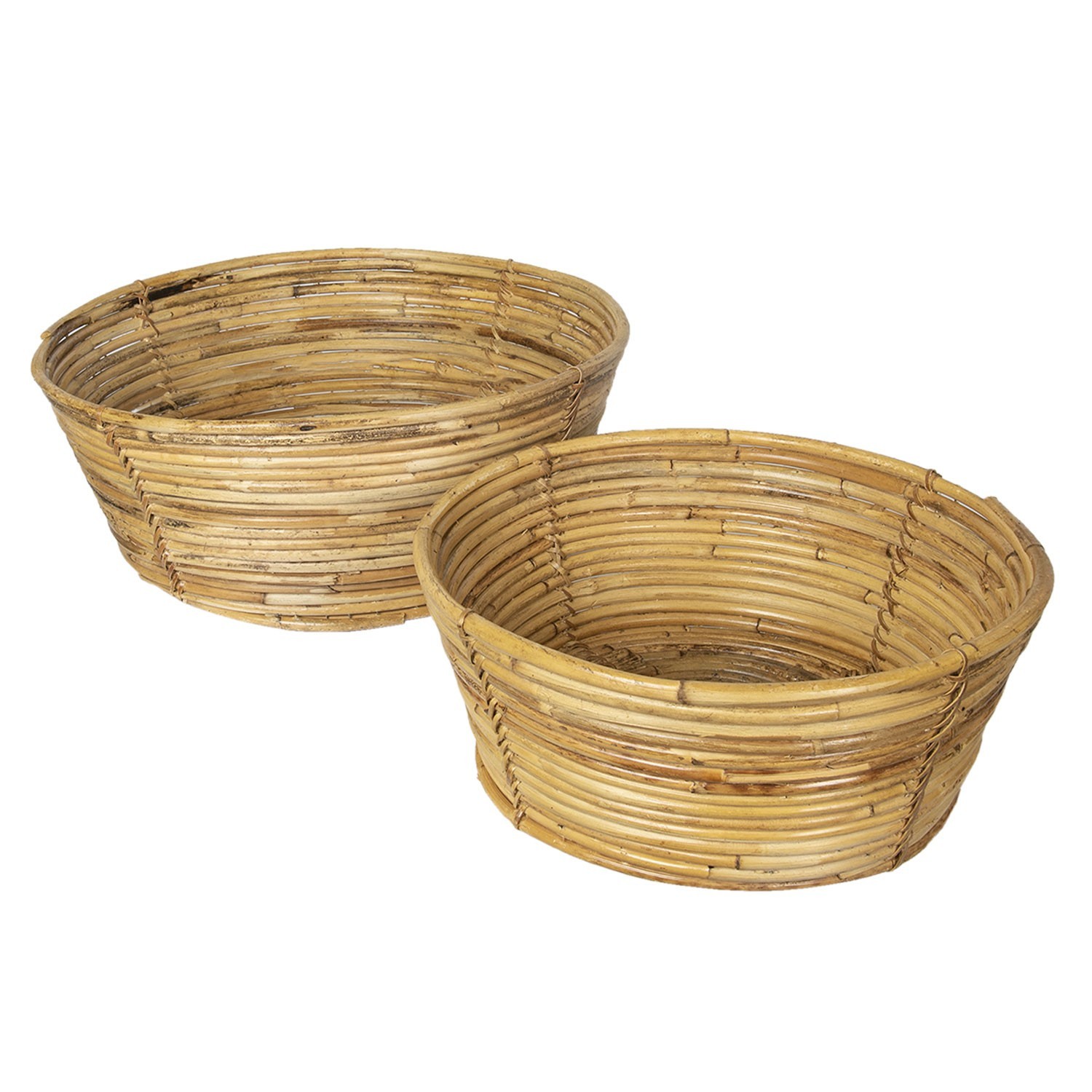 Sada 2 ks ratanová mísa/ koš - Ø 47*19 cm / Ø 37*15 cm Clayre & Eef Sada 2 ks ratanová mísa/ koš - Ø 47*19 cm / Ø 37*15 cm Clayre & Eef