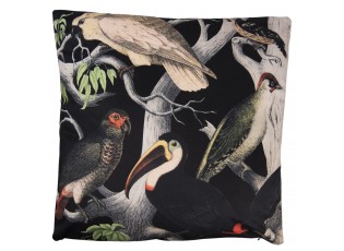 Černý sametový polštář s výplní Toucan - 45*45cm