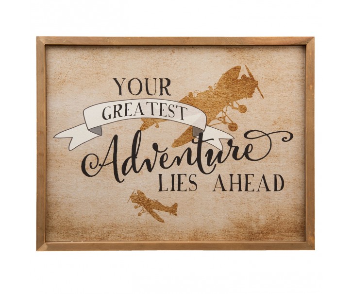 Nástěnný dřevěný obraz Adventure - 43*3*33 cm Clayre & Eef