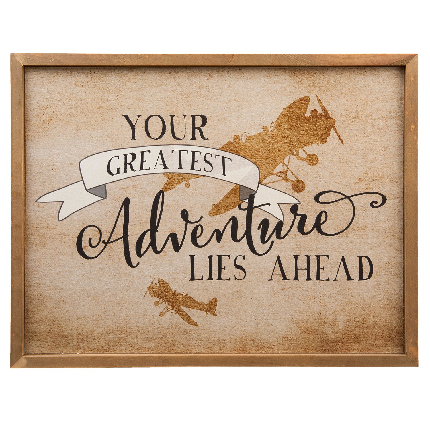 Nástěnný dřevěný obraz Adventure - 43*3*33 cm