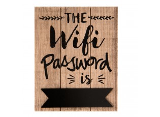 Nástěnná dřevěná cedule na heslo Wifi - 16*1*20 cm