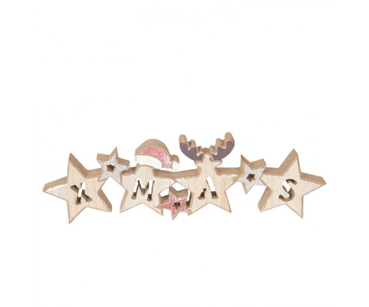 Vánoční dřevěná dekorace Xmas - 30*9*2 cm Clayre & Eef