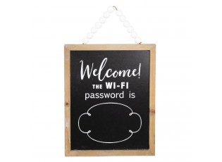 Nástěnná dřevěná cedule na heslo Wifi - 25*2*26 cm