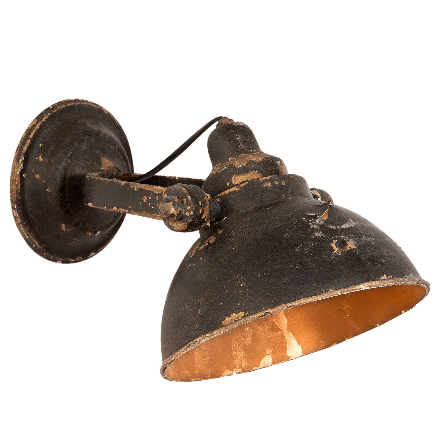 Nástěnná černá retro lampa - 21*30*19 cm E14/25W Clayre & Eef Nástěnná černá retro lampa - 21*30*19 cm E14/25W Clayre & Eef