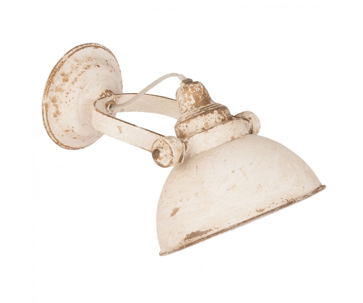 Nástěnná bílá retro lampa - 21*30*19 cm E14/25W Clayre & Eef