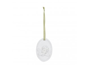 Závěsná bílá ozdoba s andělem - 7*2*10 cm