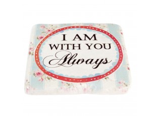 Keramický podtácek s růžemi a nápisem Always - 9*1*9 cm