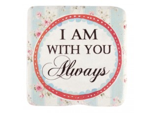 Keramický podtácek s růžemi a nápisem Always - 9*1*9 cm